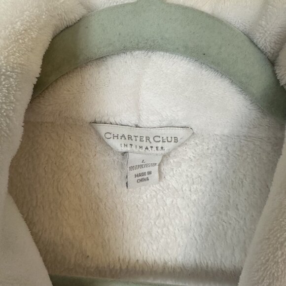 Charter Club Intimates Womens White Cozy Cardigan Large Pockets Loungewear - Picture 2 of 7